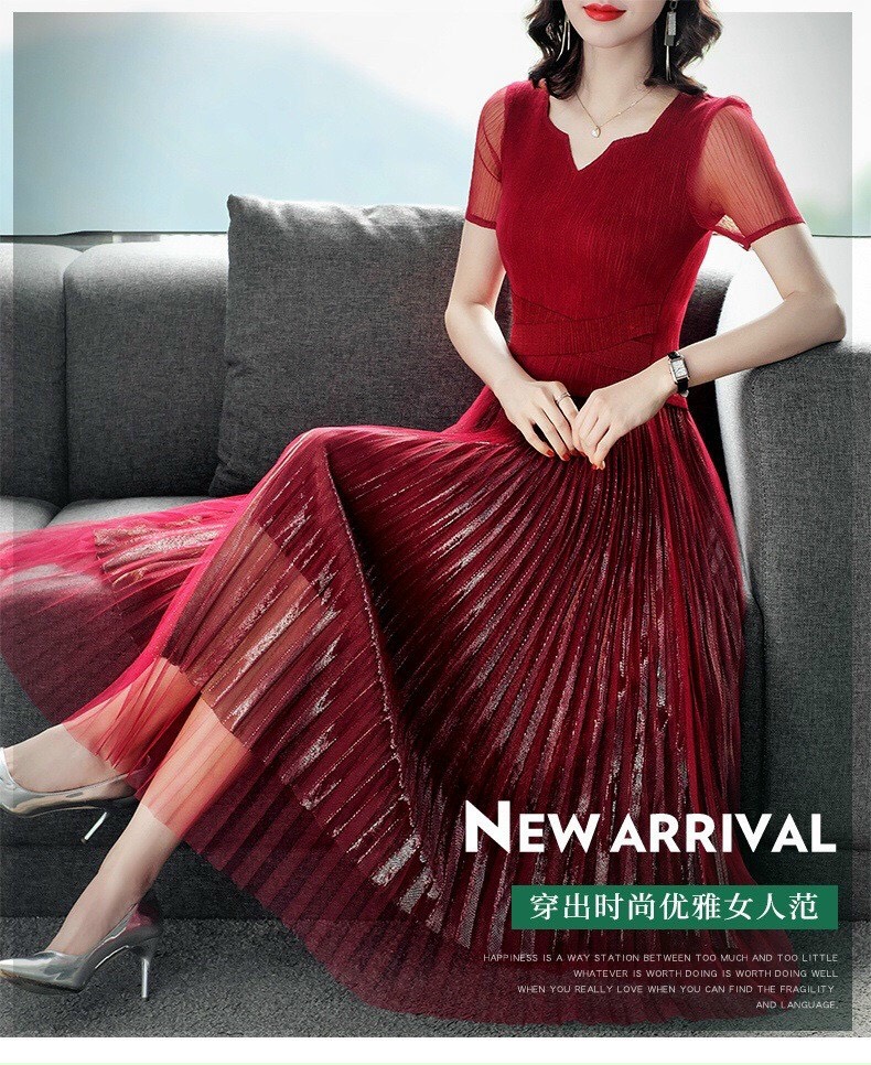 Đầm Dập Ly cổ cách Điệu - HN903